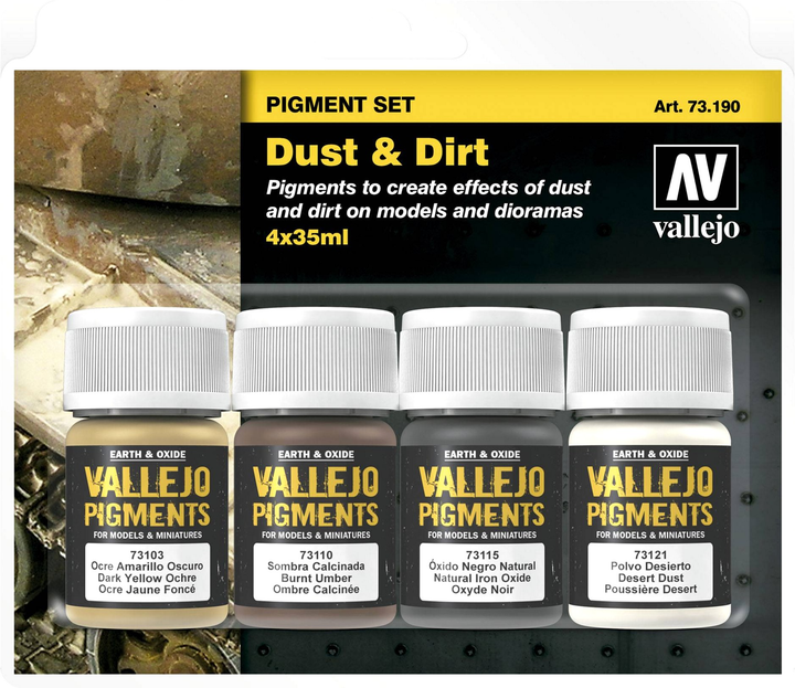 Набір пігментів Vallejo Dust & Dirt 73.190 4 шт x 35 мл (8429551731904) - зображення 1