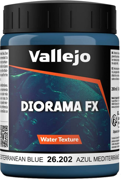 Pasta Vallejo Diorama FX Water Textures 26.202 200 ml Mediterranean Blue (8429551262026) - obraz 1