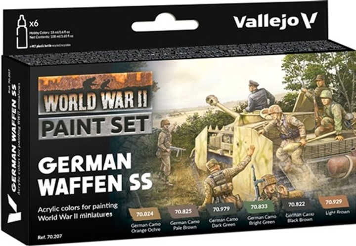 Набір акрилових фарб Vallejo Model Color 70.207 WWII German Waffen SS 6 шт x 18 мл (8429551702072) - зображення 1