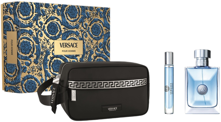 Набір для чоловіків Versace Pour Homme Туалетна вода 100 мл + Мініатюра Туалетна вода 10 мл + Косметичка (8011003893492) - зображення 1