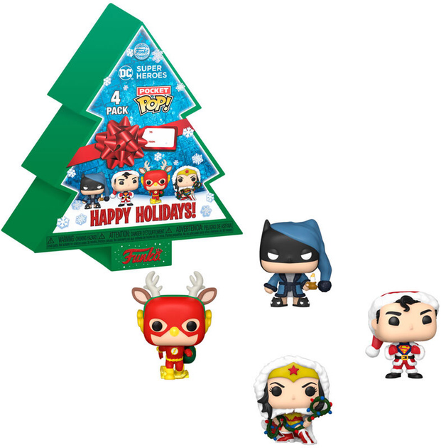 Zestaw figurek Funko Pocket POP DC Comics Super Heroes Happy Holidays 4 szt (0889698655422) - obraz 3