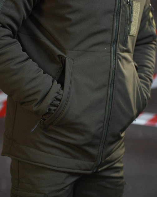 Тактический демисезонный костюм 3 в 1 SoftShell куртка+ветровка+штаны L олива (90119) - Фото 8 Тактический демисезонный костюм 3 в 1 SoftShell куртка+ветровка+штаны L олива (90119) - изображение 8
