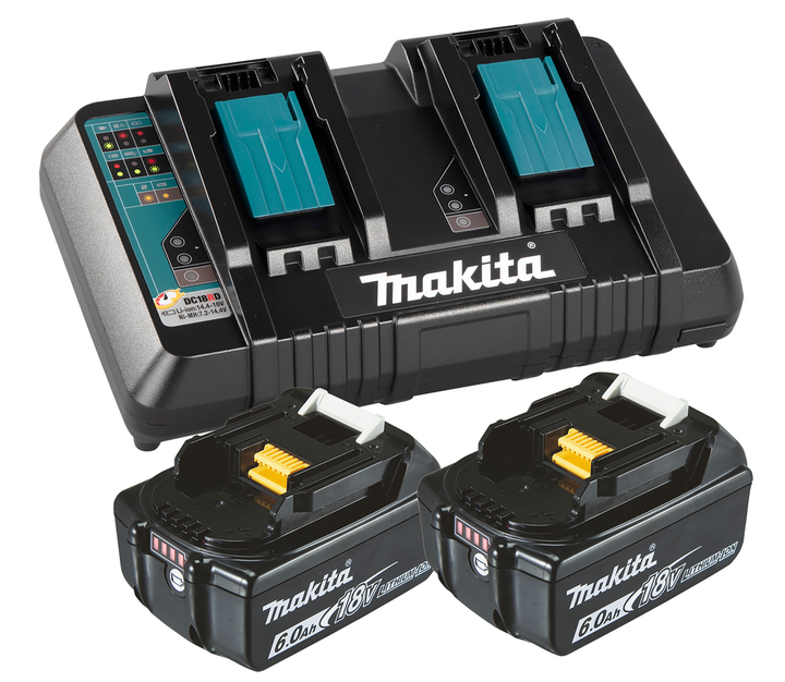 Зарядний пристрій Makita Power Source Kit 18V 6Ач DC18RD + 2 акумулятори BL1850B 5Ач (88381537148) - зображення 1