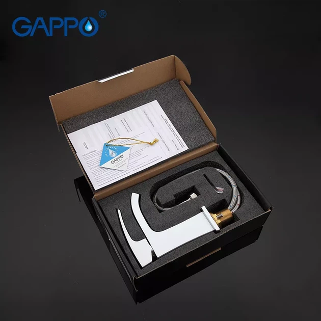 Змішувач для умивальника GAPPO G1007-8, білий/хром G1007-8 - изображение 3