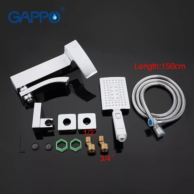 Змішувач для ванни GAPPO G3207-8, білий/хром G3207-8 - изображение 7