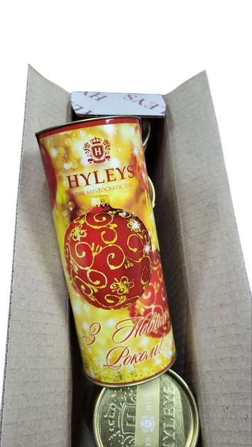 Цейлонський чай у новорічному пакованні із саусепом Hyleys З Новим роком 50 грамів у банці - зображення 3