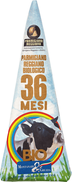Сир Montanari & Gruzza Парміджано Реджано Гран Різерва 36 місяців витримки органічний 250 г (8003566000851) - зображення 1