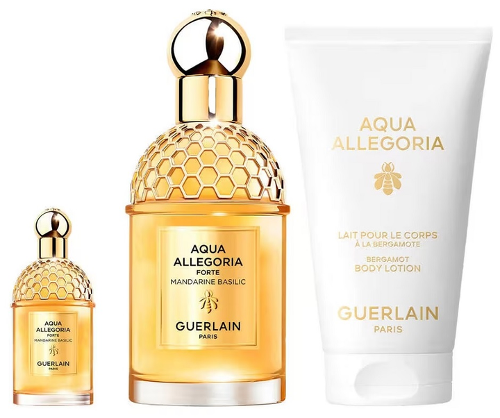 Набір для жінок Guerlain Aqua Allegoria Forte Mandarine Basilic Парфумована вода 75 мл + Мініатюра Парфумована вода 7.5 мл + Лосьйон для тіла 75 мл (3346470148871) - зображення 3