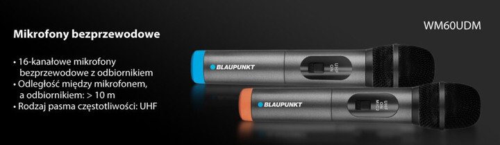 Мікрофон бездротовий Blaupunkt UHF WM60UDB 2 шт. (5901750505652) - зображення 3
