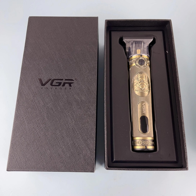 Триммер аккумуляторный для бороды и волос VGR V-948 с LED дисплеем Gold (3_05686) - изображение 5