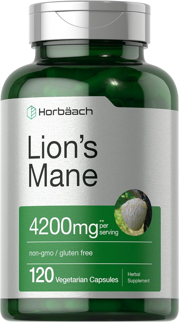 Ежовик гребенчатый премиум-класса Horbäach Lions Mane 120 капсул – фото ...