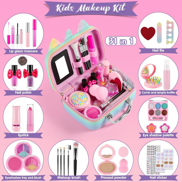 Детский набор косметики для макияжа XXL для девочки, MakeUP