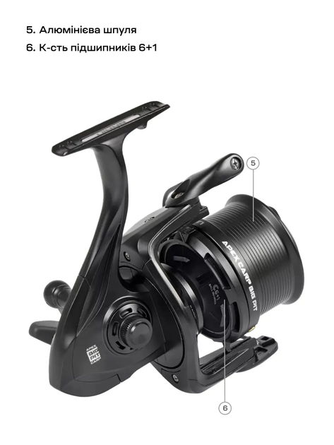 Катушка Brain Apex Carp Big Pit 8000 6+1BB 4.1:1 (1858-46-84) - Фото 8 Катушка Brain Apex Carp Big Pit 8000 6+1BB 4.1:1 (1858-46-84) - изображение 8