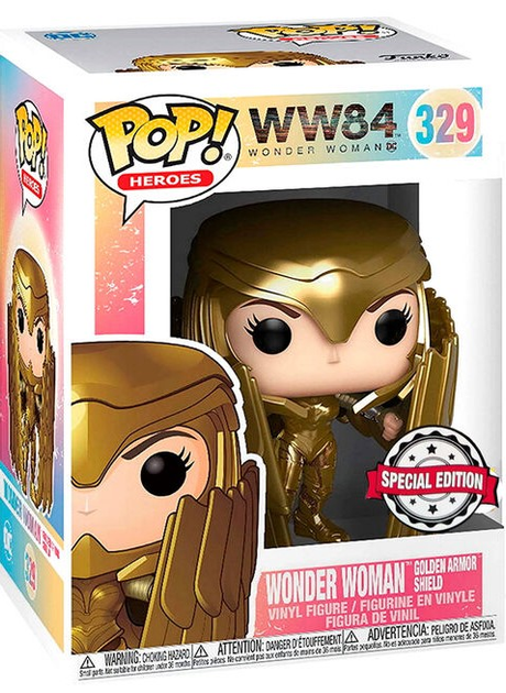 Figurka Funko POP! Heroes DC Comics Wonder Woman 84 Gold Armor Shield  Wonder Woman Special Edition 329 (0889698466592) - obraz 1