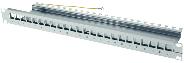 Panel krosowy Telegartner 19" 1U 24 port Cat 6A RAL7035 (4018359307271) - obraz 1