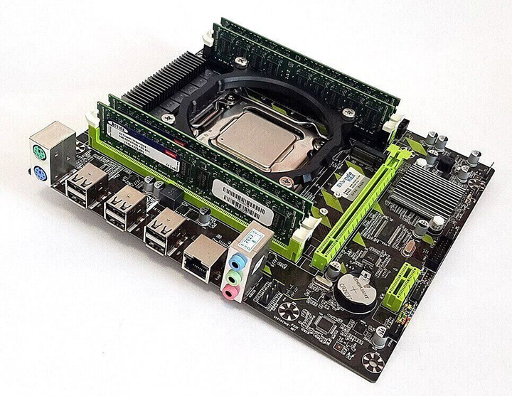 Комплект: Материнская плата Envinda X79G v1.51 + Intel Xeon E5-2695 v2 (12 (24) ядер по 2.4 - 3.2 GHz) / 64 GB DDR3 + Рамка крепления LGA2011 б/у - изображение 2