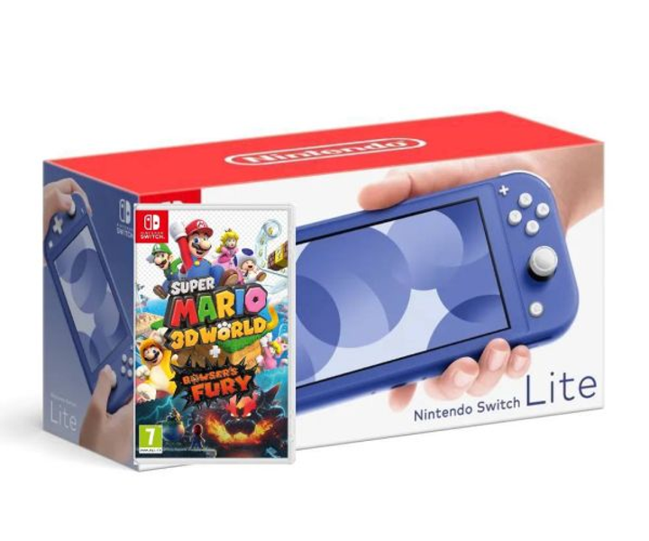 Игровая консоль Nintendo Switch Lite Blue + Игра Super Mario