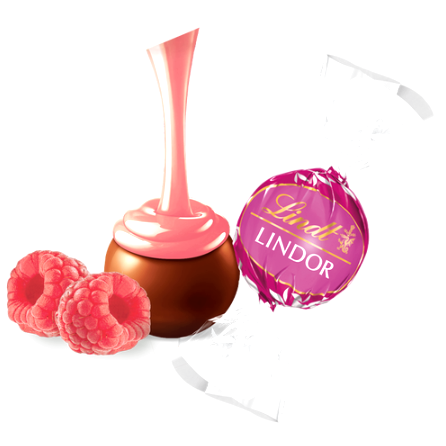 Цукерки Lindt Lindor Raspberry & Cream з молочного шоколаду та малиново-вершковою начинкою, 200г - зображення 2