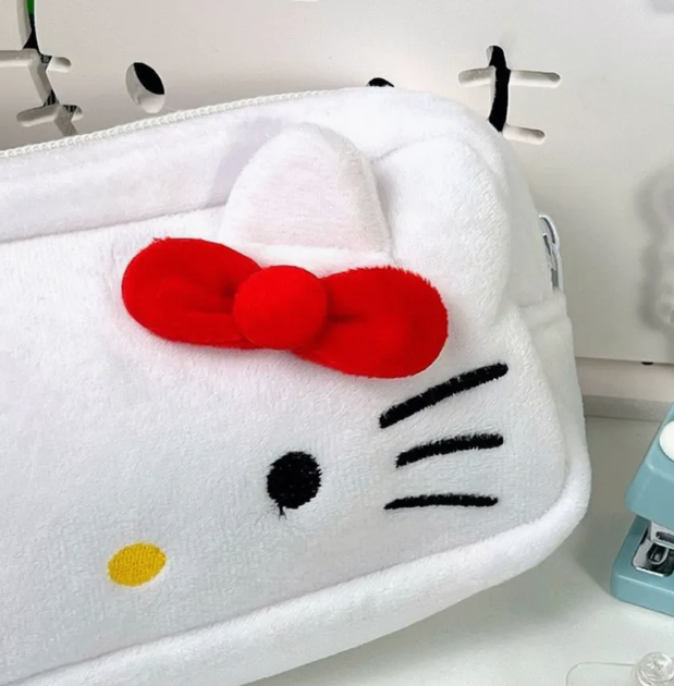 Большой детский школьный пенал косметичка на молнии hello kitty Хеллоу Китти белый (AN)3237 - Фото 2 Большой детский школьный пенал косметичка на молнии hello kitty Хеллоу Китти белый (AN)3237 - изображение 2