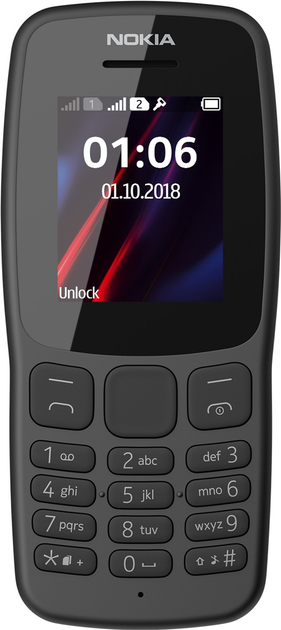 Telefon komórkowy Nokia 106 TA-1114 (2018) DualSim 4G Black (6438409024428) - obraz 1