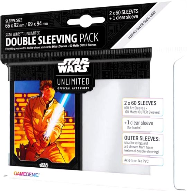 Zestaw koszulek do kart Gamegenic Star Wars Unlimited Double Sleeving Pack Luke Skywalker (4251715414033) - obraz 1