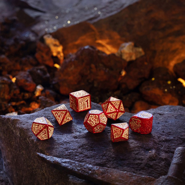 Zestaw kości Q-Workshop RPM Dwarven Dice Kit Krasnoludzkie 7 elementów Klejnoty (5907699497096) - obraz 4