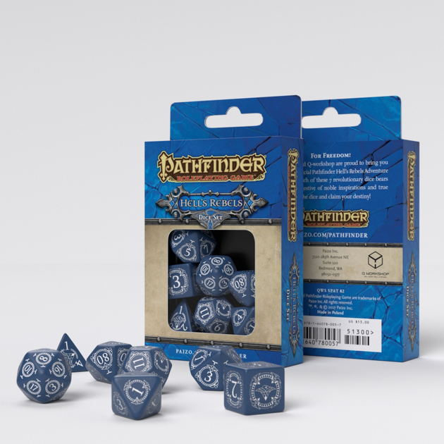Набір кісток Q-Workshop Pathfinder Hell's Rebels Dice Kit 7 деталей (5907699493517) - зображення 3