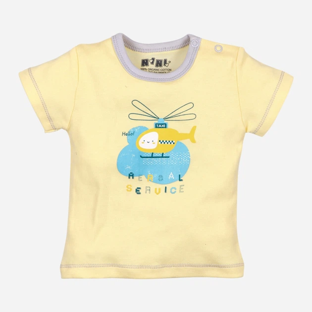 Koszulka chłopięca NINI Helikopter ABN-2361/ŻÓŁ/056 62 cm Żółta (5902944892794) - obraz 1