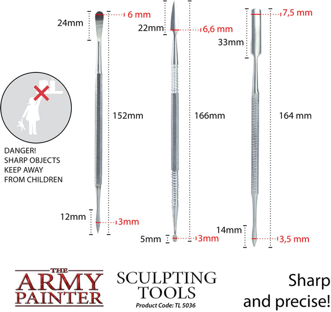 Zestaw narzędzi modelarskich The Army Painter Sculpting Tools 3 szt (5713799503601) - obraz 3