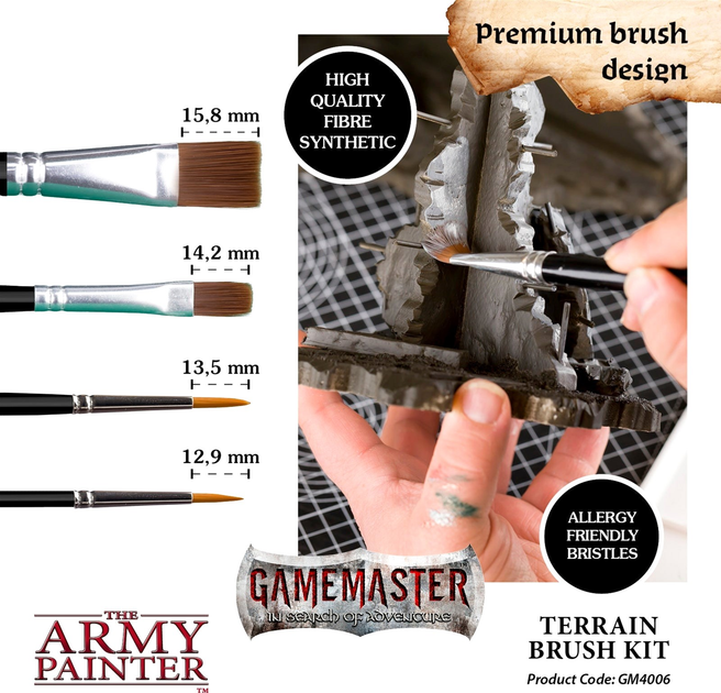 Набір пензлів The Army Painter GameMaster Terrain Brush Kit 4 шт (5713799400696) - зображення 3
