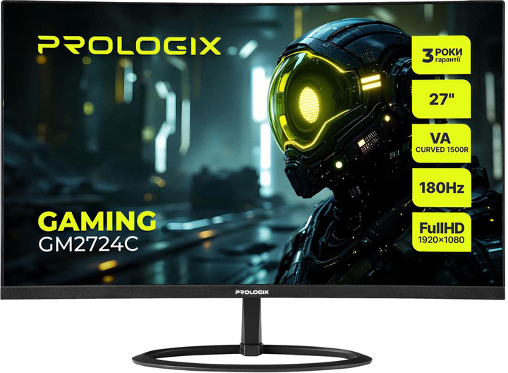 Монитор 27" Prologix Gaming GM2724C VA / FullHD / 180 Гц / 1 мс / FreeSync - изображение 1