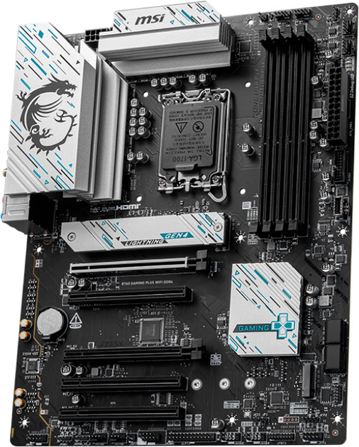 Материнська плата MSI B760 GAMING PLUS WIFI DDR4 (s1700, Intel B760, PCI-Ex16) (7D98-043R) - зображення 3