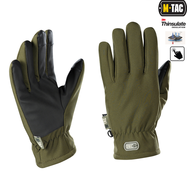 Перчатки M-Tac Soft Shell Thinsulate Olive M 90308001-M - зображення 1