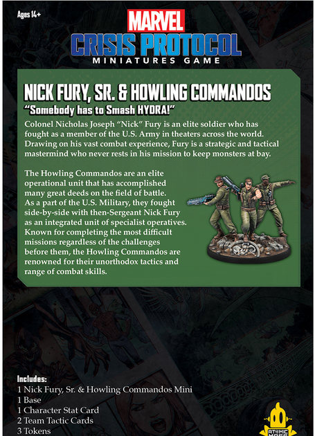 Набір аксесуарів Atomic Mass Games Marvel Crisis Protocol Nick Fury Sr. & the Howling Commandos (841333112486) - зображення 3