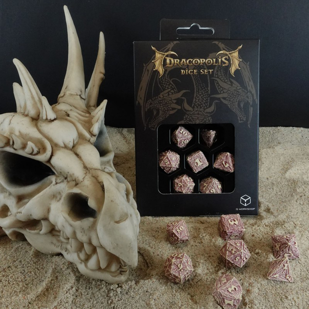 Набір кісток Q-Workshop Dracopolis Dice Kit Перо-крильця Юкатана 7 деталей (5907699497065) - зображення 6