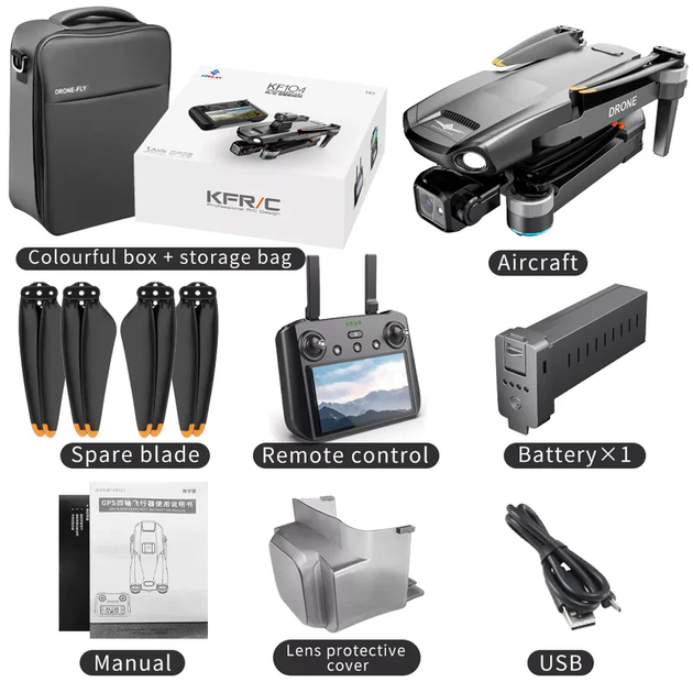 Квадрокоптер Kfplan KF104 Max - дрон с 4K и HD-камерами, ESC, 5G WI-FI, GPS, FPV, БК моторы, 6000м, до 30 мин. + SD карта - изображение 14
