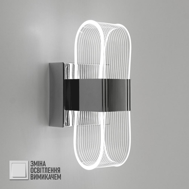 Светильник настенный светодиодный, бра LUMINARIA LUMIERA SQUARE 12W S ON/OFF CHROME/CLEAR 220V IP20 - изображение 1