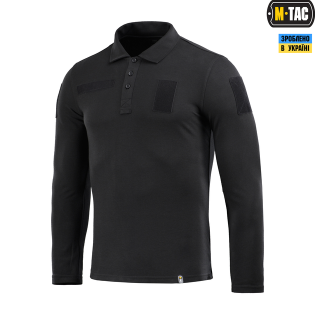 Поло тактичне довгий рукав M-Tac Black (3XL) 65/35 80021002-3XL - зображення 1