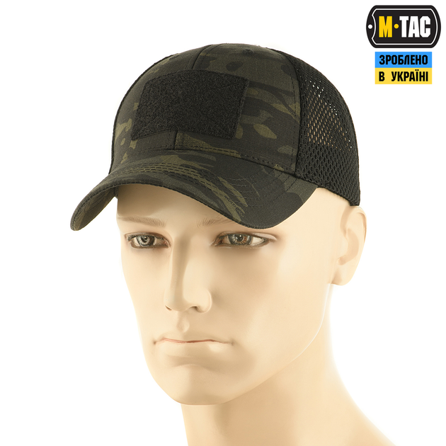 Бейсболка тактична з сіткою M-Tac Multicam Black S/M 40525069-S/M - изображение 1