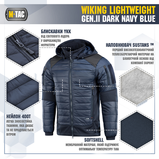 Куртка M-Tac Wiking Lightweight Gen.II Dark Navy Blue S 20307015-S - изображение 2