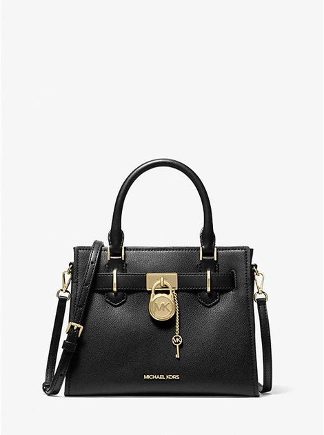 Женская сумка Michael Kors Hamilton Small Leather Satchel (черная) - Фото 1 Женская сумка Michael Kors Hamilton Small Leather Satchel (черная) - изображение 1