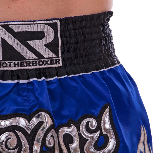 Шорты для тайского бокса и кикбоксинга Another Boxing Heroe 2346 размер L (48-50) Blue-Black-Silver - Фото 4 Шорты для тайского бокса и кикбоксинга Another Boxing Heroe 2346 размер L (48-50) Blue-Black-Silver - изображение 4
