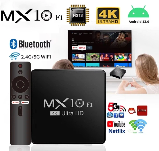 ТВ-приставка TV Box MX10 Андроид ТВ Бокс 2x16 ГБ Андроид 13 – фото