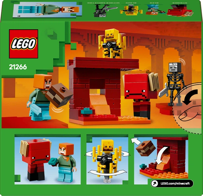 Конструктор LEGO Minecraft Битва с лавой в Незере 99 деталей