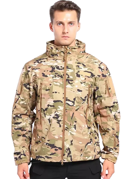 Водонепроницаемая тактическая куртка SOFTSHELL с флисом Solve Multicam KT6000806 размер M - изображение 1