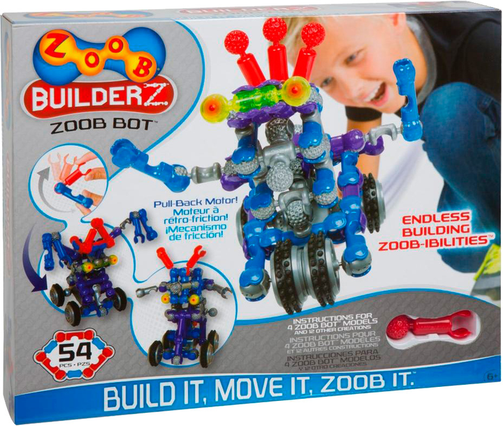 Конструктор Zoob BuilderZ Bot подвижный с иннерционным механизмом 54 ...