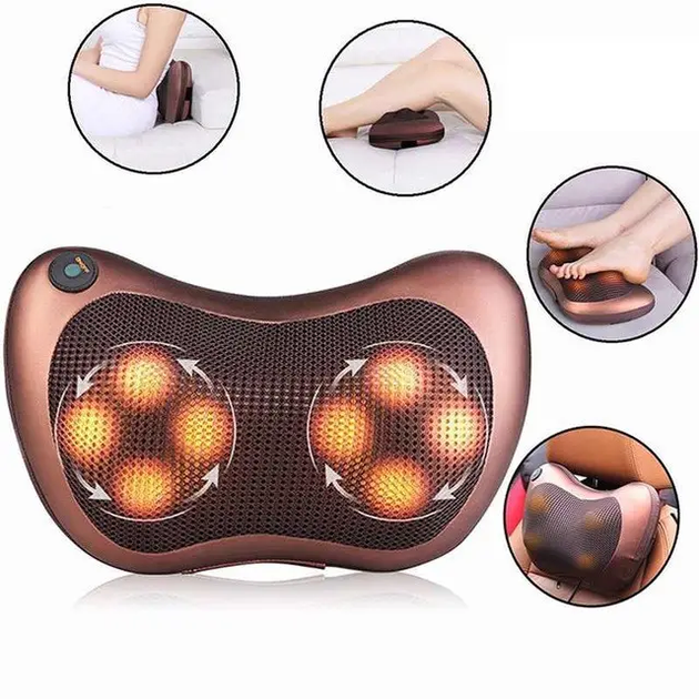 Роликовая массажная подушка для спины и шеи Massage pillow с подогревом - изображение 2