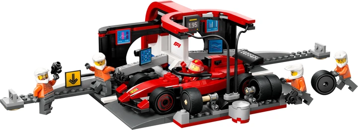 Конструктор LEGO City Пит-стоп и пит-экипаж F1 с болидом Ferrari