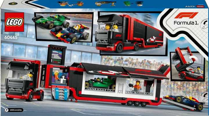 Конструктор LEGO City Грузовик F1 с автомобилями RB20 и AMR24 1086
