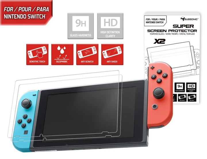 Захисне скло Subsonic Super Screen Protector 9H HD для Nintendo Switch 2 шт. (3760192209052) - зображення 4